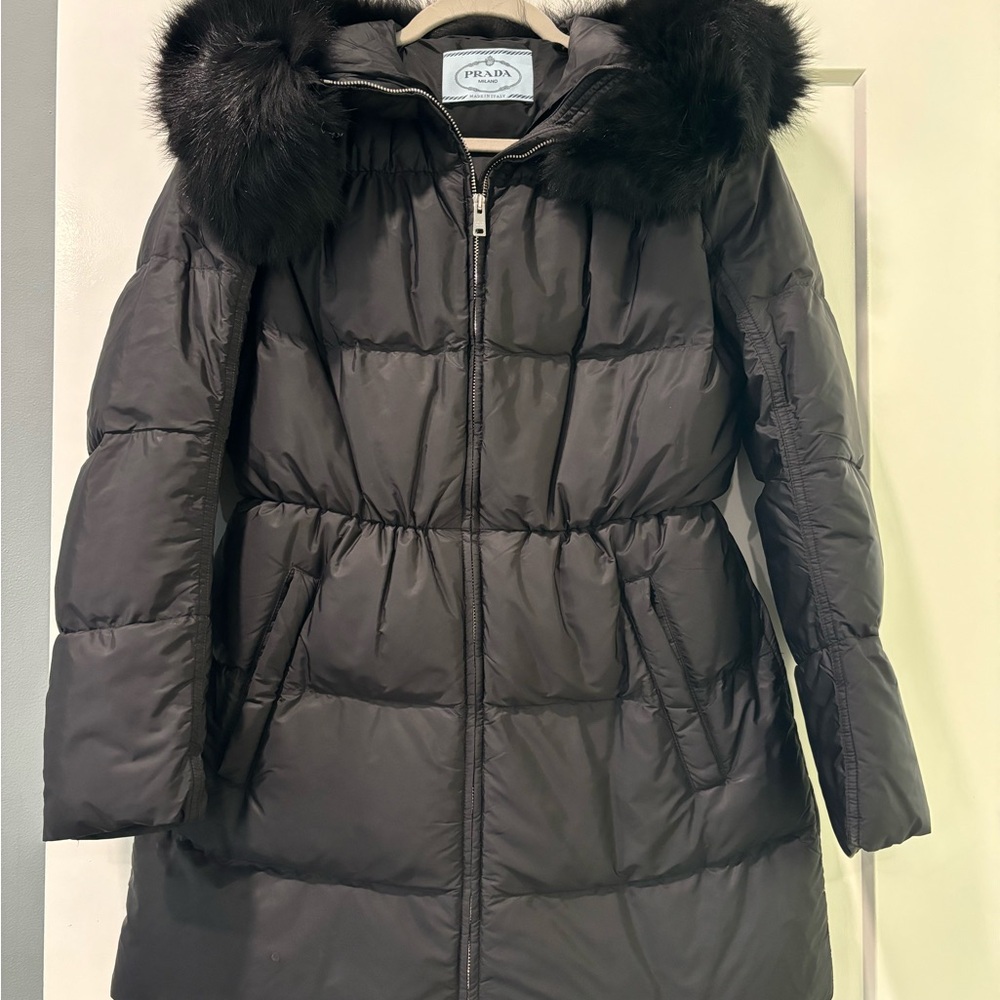 COPY - Prada Black Down Jacket with Fox Fur Hood